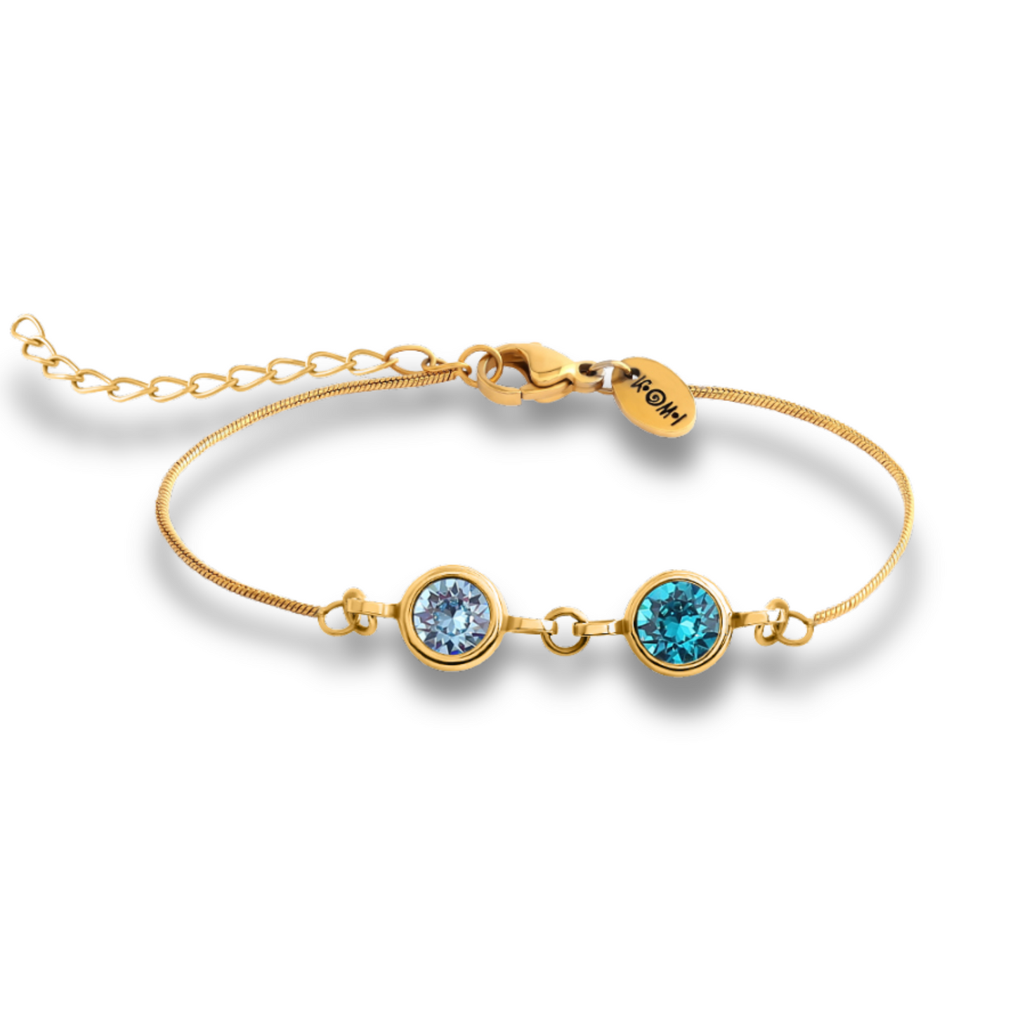 2 Birthstone Bracelet - Gold